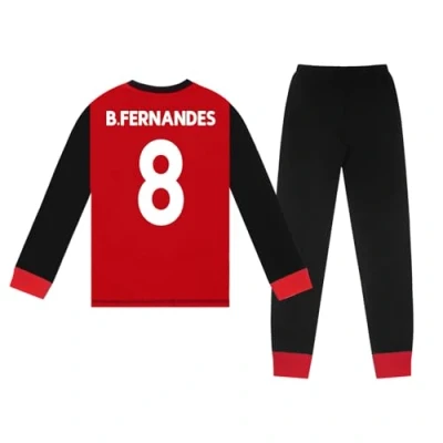 Image of Manchester United FC Boys B.Fernandes 8 Long Pyjamas Red 13 14 Years