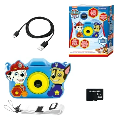 Image of Lexibook DJ078PA Chase, Marshall, Paw Patrol, 4 in 1 camera for children with protection, video, MP3 and game functions, 15 frames to personalise your photos, 8 GB memory card included