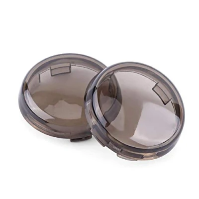 Image of Akozon Motorcycle Turn Signal Light Lens Cover, Signals Caps 2 pcs Fit for XL883 48 Dyna Softail Electra Glide Sportster 1986 2015 (Smoke)