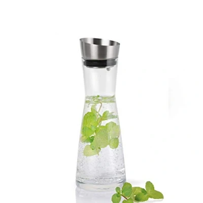 Image of Blomus ALDOA Water Carafe, Glass Jar, Elegant, Classic Stainless Steel Lid, 900 ml, Colour Clear (63169), Klar