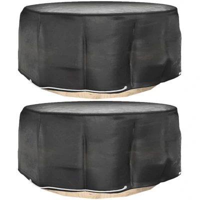 Image of vidaXL Garden Furniture Covers 2 pcs 10 Eyelets Ø260x90 cm Round