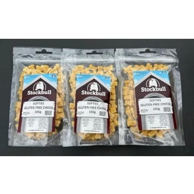 Image of Stockbull Puppy/Dog Training Treats Cheese Flavour (3 x 165g Packets) Gluten Free