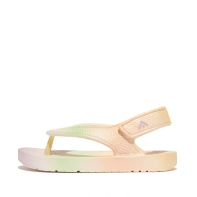 Image of Fitflop Boy&#039;s Unisex iQUSHION Kids Toddler Ombre Pearl FLIP Flops, Urban White/Mix, 6 UK Child
