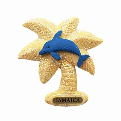 Image of Jamaica 3D Coconut Tree Refrigerator Magnet Resin Travel Souvenirs,Handmade Home &amp; Kitchen Decoration Fridge Collection Gift