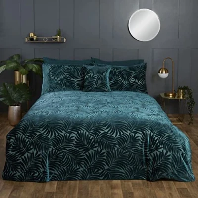Image of Rapport Home Paloma Velvet Duvet Set (Single, Emerald)