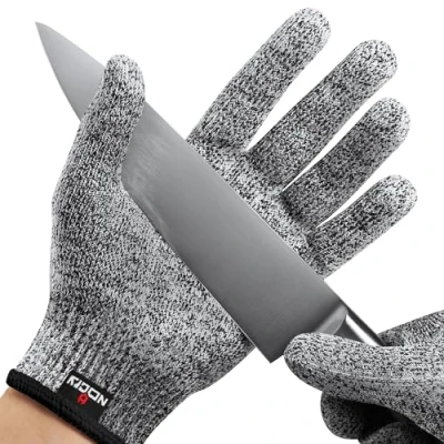 Image of NoCry Premium Cut Resistant Gloves Food Grade — Level 5 Protection; Ambidextrous; Machine Washable; Superior Comfort and Dexterity; Lightweight Protective Gloves; Complimentary eBook