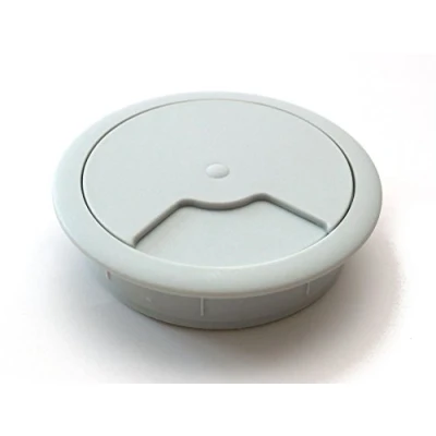 Image of 60mm Grey PC Computer Desk Plastic Grommet Table Cable Tidy Wire Hole Cover by GTV
