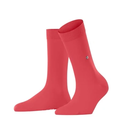 Image of Burlington Women&#039;s Lady W So Cotton Plain 1 Pair Socks, Pink Flamingo 8543, 3.5 7