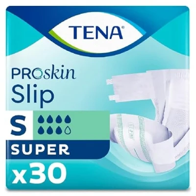 Image of TENA ProSkin Slip Super Size Small 7 Drops Incontinence All in One Slips 1 Pack of 30
