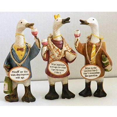 Image of Shudehill WINE SIGN DUCKS ORNAMENTS SET OF 3