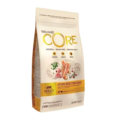 Image of Wellness CORE Sterilised Original, Dry Cat Food, Food for Cats, Grain Free, High Meat Content, Turkey &amp; Chicken, 1.75 kg