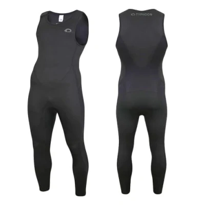 Image of Mens Typhoon 3mm Long John Sleeveless Wetsuit shoulder entry black Non Sleeve Watersports Paddleboarding Canoe Kayak Sailing Suit (X Large)