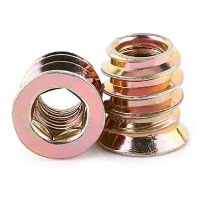 Image of 20Pcs Zinc Plated Carbon Steel Screw in Nut, Hex Socket Drive Threaded Insert Nuts for Wood Furniture(M6*13mm)