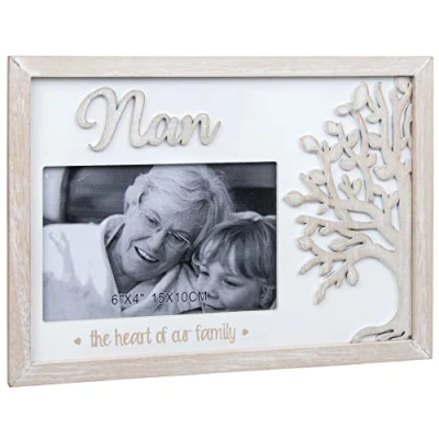 Image of Shudehill Giftware Family Tree Wooden Photo Frame Nan