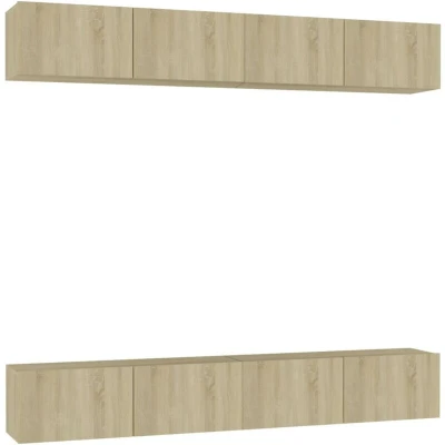 Image of vidaXL TV Cabinets 4 pcs Sonoma Oak 100x30x30 cm Engineered Wood