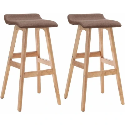 Image of vidaXL Bar Stools 2 pcs Taupe Fabric