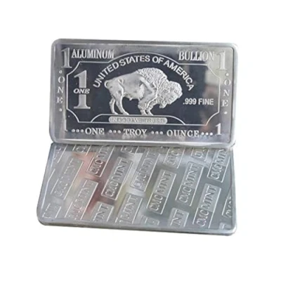 Image of CMC 1 oz One Troy Ounce USA American Buffalo .999 Pure Aluminium Bullion Bar Al Element