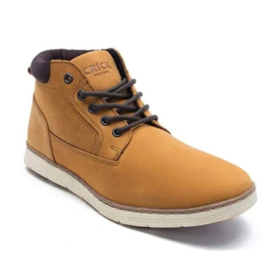 Image of Thomas Crick Men&#039;s &#039;Driscol&#039; Casual Leather Chukka Boots, Classic, Comfortable and Stylish, Great for Walking, Made with (Wheat/Wood)