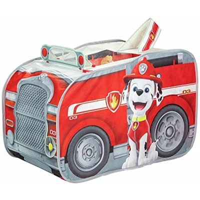 Image of Official Paw Patrol Pop Up Tent Kids Marshall Play Tent, Indoors and Outdoor Use Fire Engine Wendy House, 66cm x 100cm 56cm