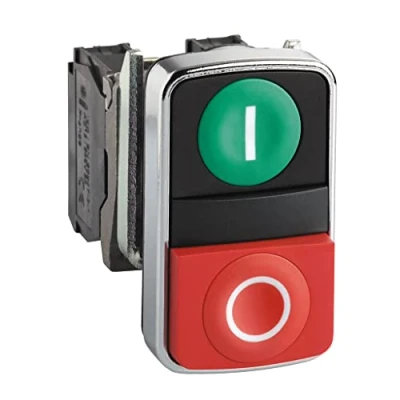 Image of Schneider Electric Harmony XB4 Push Button Switch, Metal, Spring Return, 1NC, 22mm Mount, Unmarked, Projecting Operator Profile, XB4BL42, Red