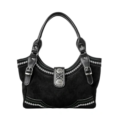 Image of Joe Browns Women&#039;s Western Embroidered Studded Shoulder Bag, Black Multi