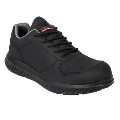 Image of Slipbuster Footwear Recycled Micro Fibre Trainers Matte Black 44