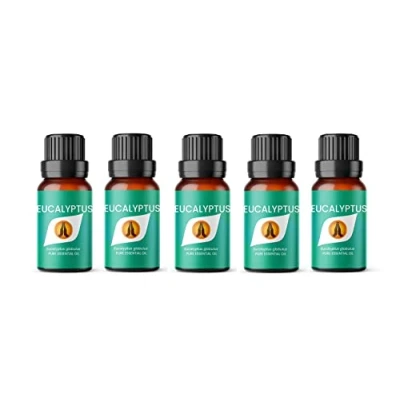 Image of Aroma Energy Eucalyptus Essential Oil 50ml (5 x 10ml Bottles) 100% Pure &amp; Natural
