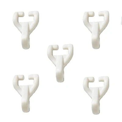 Image of Merriway BH07021 (10 Pcs) Curtain Glider Hooks White Plastic To Fit Swish Twinglide Nylonglide Pack of 10 Pieces