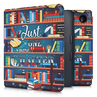 Image of kwmobile Case Compatible with Kobo Libra 2 eReader Cover Library Motto Multicolor