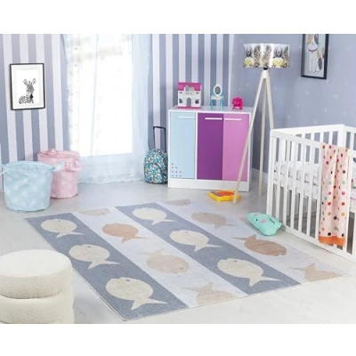 Image of Livabliss Fish Washable Kids Rug Childrens for Bedroom 120x170 cm , Machine Animal Girls &amp; Boys Rug, Playroom and Nursery Rugs Girl or Boy Baby Carpet, Cream