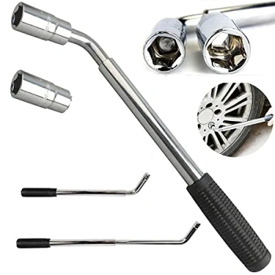 Image of Extendable Wheel Wrench Lug for Car Brace Nut Changing Tool Kit Telescopic Extension 17/19/21/23mm Universal Standard Sockets Van Caravan Spare Tire Repair