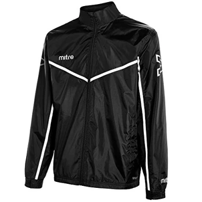 Image of Mitre Men Primero Weatherproof Football Training Jacket Black/White 2X Large