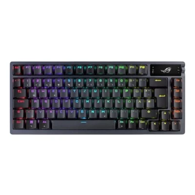 Image of ASUS ROG Azoth RGB Gaming Keyboard (German Layout, 75% Form Factor, NX Mechanical Switches, OLED Display, with Bluetooth® or 2.4GHz RF Wireless, USB, Windows &amp; MacOS Mode, Black)