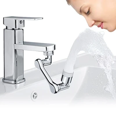 Image of 1080Swivel Tap Aerator, Kitchen Sink Faucet Sprayer with Djustable 2 Modes, Bathroom Brass Bubbler Filter for Taps M22 External Thread or M24 Internal Nozzle