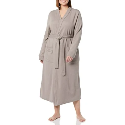 Image of Amazon Essentials Women&#039;s Lightweight Waffle Full Length Robe (Available in Plus Size), Smokey Grey, S