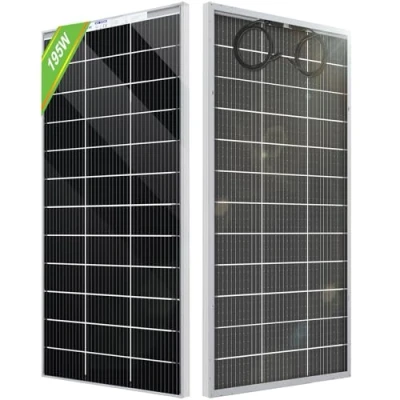 Image of ECO WORTHY Bifacial Solar Panel 195 Watt 12 Volt 12BB Monocrystalline Double Sided Power Generation Rigid High Efficiency PV Module Charger for RV,Camper,Farms,Boats,Home and Off Grid