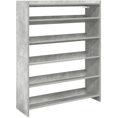 Image of vidaXL shoe rack engineered wood organizer concrete grey shelves for entryway/hallway/mudroom 80x25x100cm modern design
