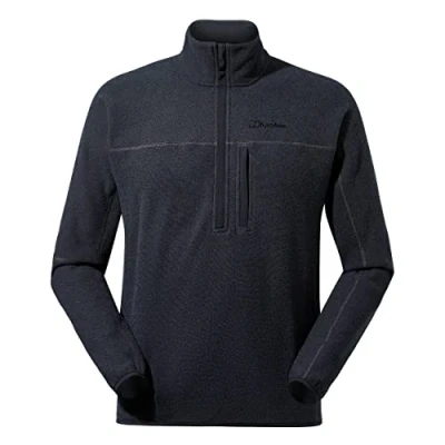 Image of Berghaus Men&#039;s Stainton 2.0 Half Zip Fleece, Added Warmth, Extra Comfortable, Jet Black/Grey Pinstripe, XS