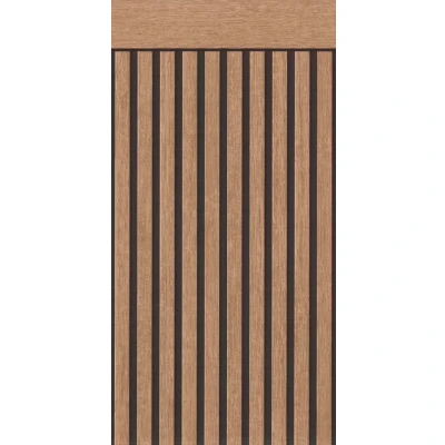 Image of A.S. Création 397444 Non Woven Wallpaper Wood Effect Acoustic Panels Scandinavian Base Panel Look in Landscape Format 5.00 m x 1.06 Made Germany