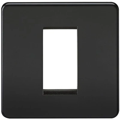 Image of KnightsBridge Screwless 1G Modular Faceplate Matt Black