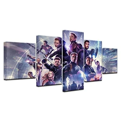 Image of Not applicable Wall Art Movie Poster Hero Character 5 Piece Hd Picture Home Decoration For Living Room Print Canvas Painting