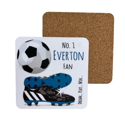 Image of Everton Blues Toffees FC Football Club Fan COASTER DRINK MAT by WHITE COTTON CARDS (C FN6)