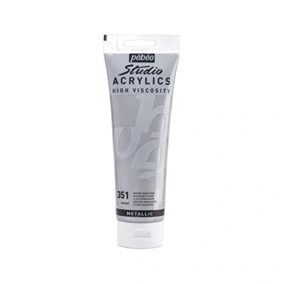 Image of PEBEO Studio Acrylics Fine Acrylic Paint Silver Silver, 250 ml