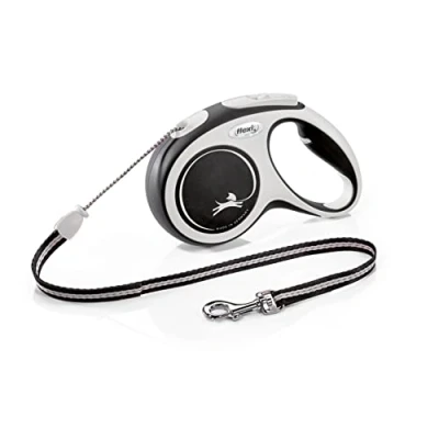 Image of Flexi New Comfort Cord Grey &amp; Black Medium 5m Retractable Dog Leash/Lead for dogs up to 20kgs/44lbs