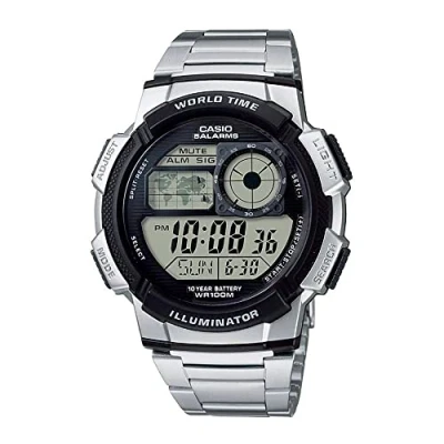 Image of Casio Men&#039;s AE1000WD 1AV Silver Resin Quartz Watch with Digital Dial