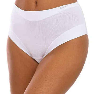 Image of Janira *New* Stretch Cotton Brief Invisible Knickers White Size Small to X Large (Medium)