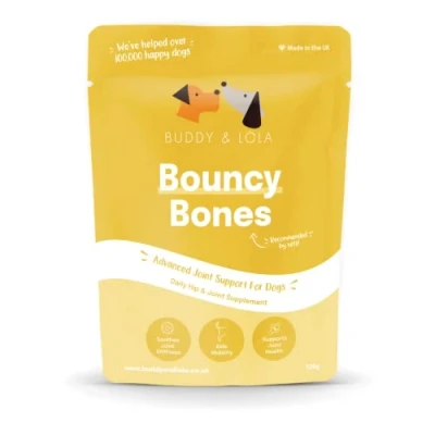 Image of Buddy &amp; Lola Joint Supplements For Dogs with Glucosamine, Chondroitin, Green Lipped Mussel 10 Key Dog Vitamins, Bouncy Bones Helps Pain Relief, Support Stiff Joints