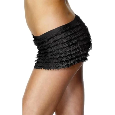 Image of Smiffys Ruffled Panties, Black with Lace, Fever Accessories Fancy Dress, Dress Up