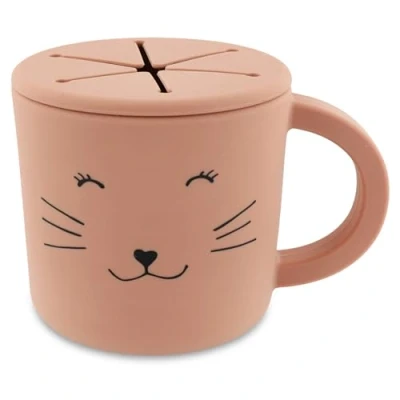 Image of Trixie Silicone Snack Cup Mrs. Cat 100% Food Grade Toddler Holder Durable, Soft, and Spill Proof Design for Easy Snacking Perfect On The Go Safe Little Hands