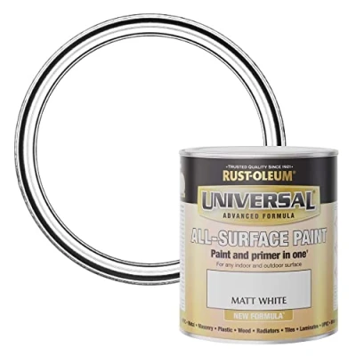 Image of Rust Oleum Universal Paint Matt White 750ml